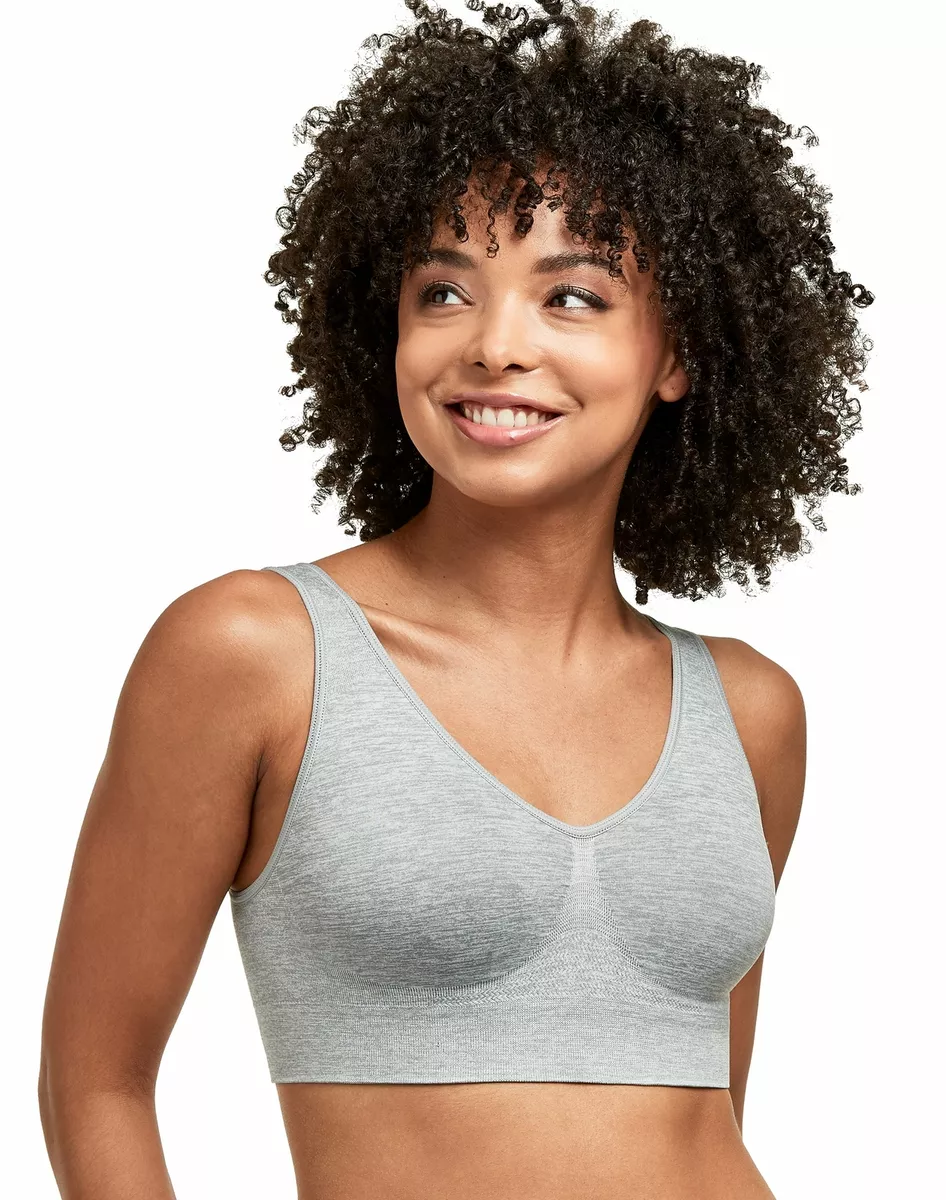 Hanes Women's Cozy Seamless Wire Free Bra, White, 2X With Seamless Wire  Free Bra, Nude, 2X