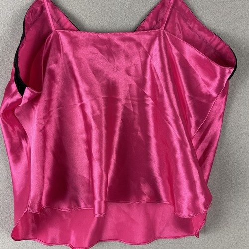 Vintage Victorias Secret Gold Label Satin Camisole Womens M/L Pink Velvet Trim - Picture 11 of 13