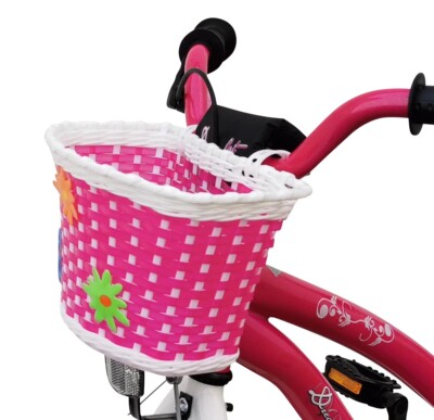 Kinder Fahrradkorb Lenkerkorb mit Blumen Red Loon engmaschig abnehmbar