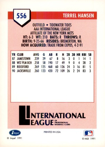 S7R6-7: 1991 IMPEL LINE DRIVE AAA BASEBALL CARDS YOU CHOOSE 501-650 PRE-ROOKIE - Picture 112 of 302