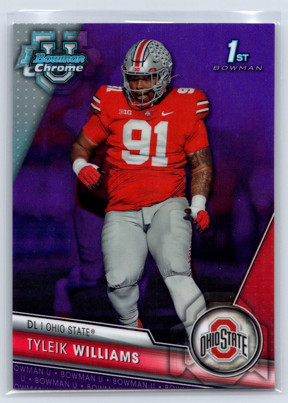 2023 Bowman University Chrome #149 Tyleik Williams Purple Refractor #/399