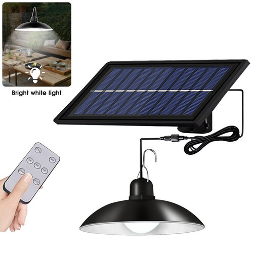 Solar Power LED Pendant Light Single Head Outdoor Garden Yard Shed Lamp - Picture 13 of 13