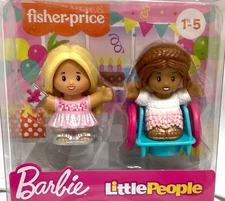 NIB Fisher Price Little People 2 Pack Barbie Party Figure Toy Set
