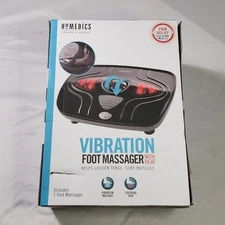 HoMEDICS Vibration PAIN RELIEF Foot Massager with Heat FMV-400HJ-BK-2 NEW
