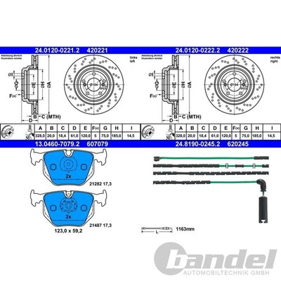 ATE BREMSSCHEIBEN 328mm + BELÄGE HINTEN passend für BMW Z4 M-Modelle E85 E86