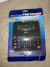 New Sealed JUMBO LCD 8 Digit Calculator Dual Power Lid Closes