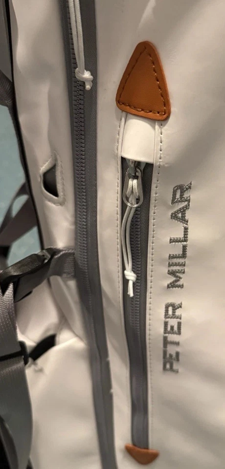 Peter Millar All Course Golf Bag- White - Leather Accents -2025 Model - Image 4 of 4