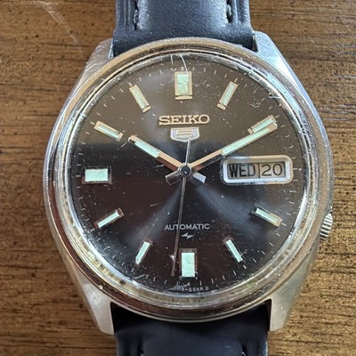 【ジャンク】A40希少 稼動品 SEIKO DOLCE レクタンギュラー90年代 Seiko 5 Automatic 7009-4040 Day Date Black Dial Vintage Mens Watch