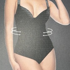 Beb  Logo Mesh Bodysuit Knitted Light Control,Black Size 36B 247