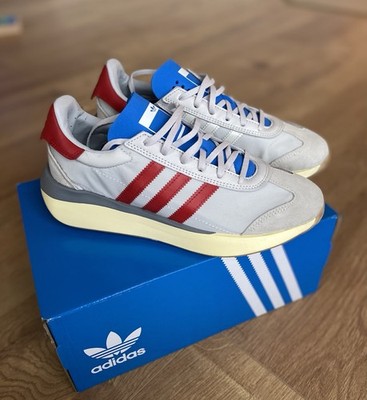 Adidas Country XLG Grey Scarlet 42 US 8,5 Blue Bird Grau Rot Sneaker