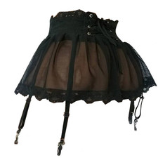 Garter Black Women Stocking Suspenders Garter Belt Lace Mesh Skirt
