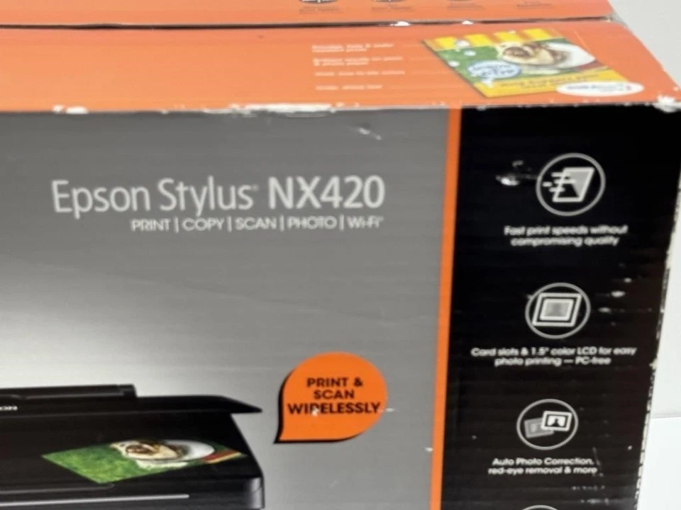 Epson Stylus NX420 All-In-One Color Inkjet Printer Scanner Wirless NEW NIB - Image 2 of 4