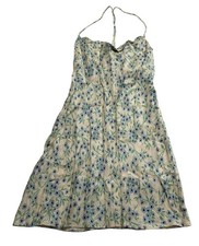 Zara Cowl Neck Slip Dress in Ivory Blue Floral