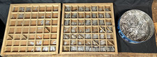 ANTIQUE Letter Press Lead Type Symbols Different Points Printing Press + Drawer