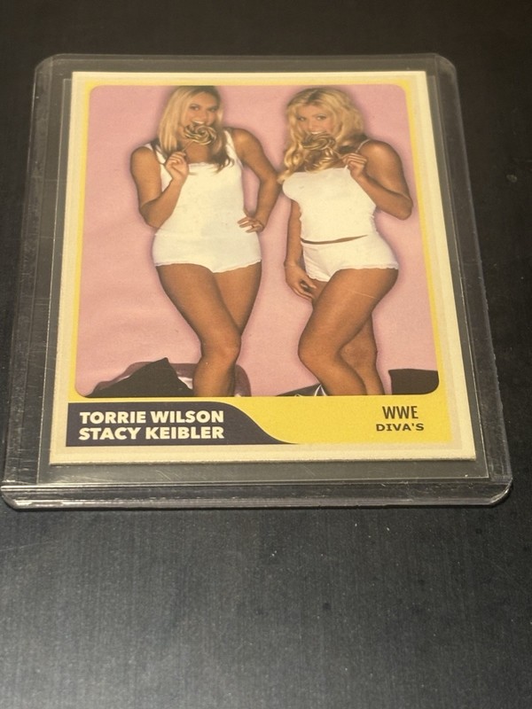 WWE WCW Divas Stacy keibler Torrie Wilson In Shorts Sucking Lollipop Hot Card 🔥