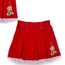 Vintage Strawberry Shortcake Y2K 2000 Red Character Appliqu  Pleated Skirt 7 / 8
