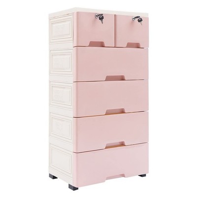 6 Drawers Pink Dresser Chest Tall Dresser Clothes Organizer Tower Cabinet  NEW | eBay