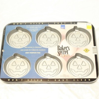 Baker's Secret Non Stick Easy Clean Mini Pumpkin Pan Mold -  NEW