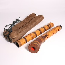 Vintage Japanese Bamboo Shakuhachi Flute Kinko-Ryu Rattan Wrapped 56.4cm