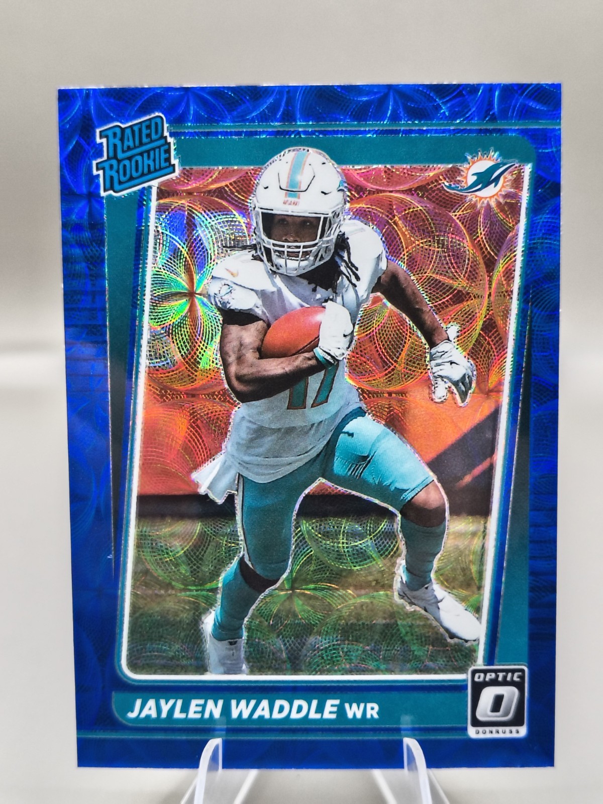 2021 Panini Donruss Optic - Rated Rookie Jaylen Waddle #208 Blue Scope Prizm RC 
