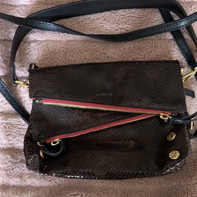 Hammitt Dillon small crossbody/shoulder bag. Painted Rattlesnake Brown/Black