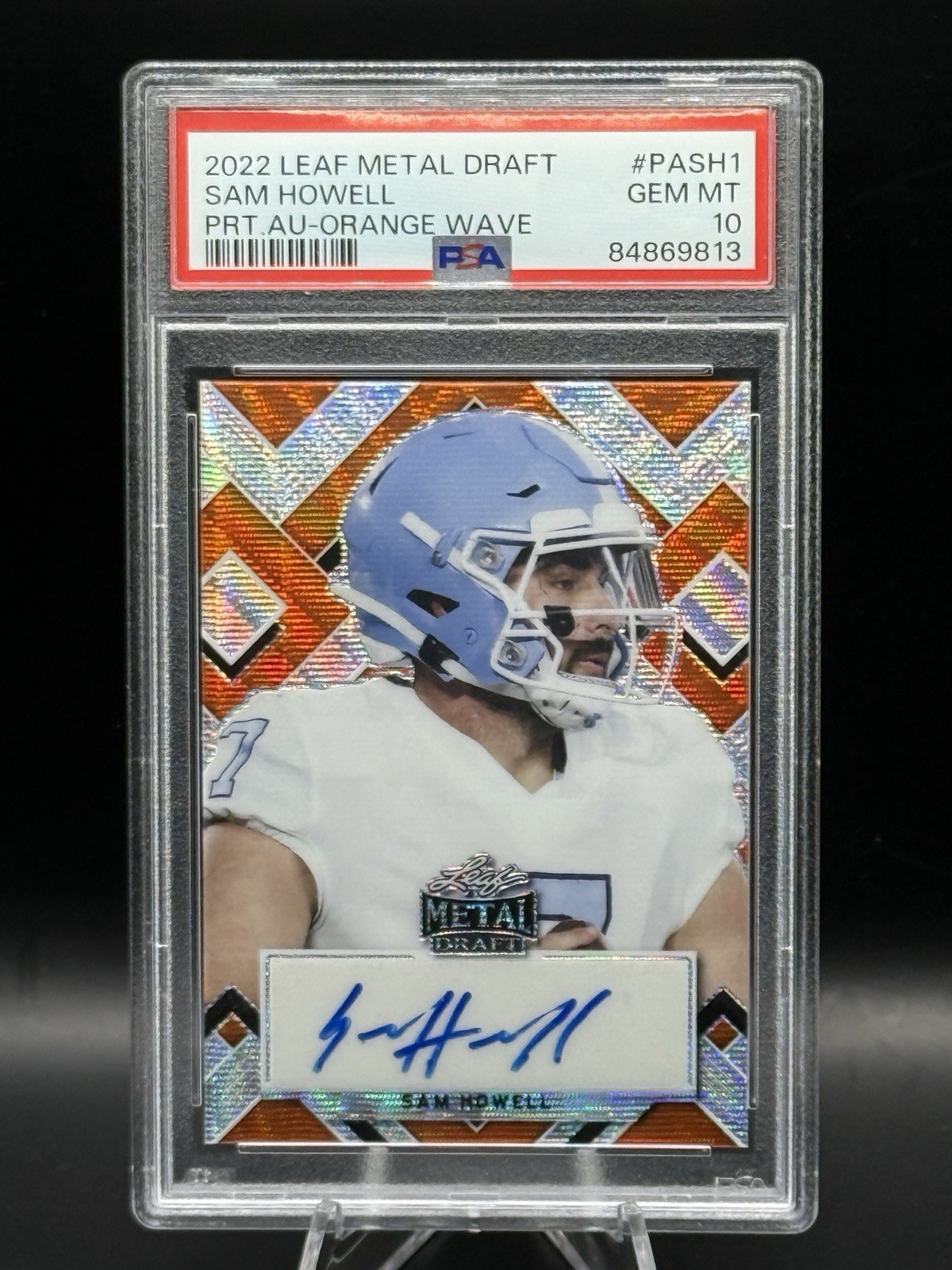 Sam Howell Leaf Metal Draft Portrait Autographs #PASH1 Orange Wave