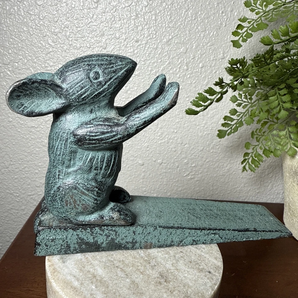 Cast Iron Mouse Door Stop Door Wedge Stopper Rustic Vintage Look Home Decor - Image 4 of 4