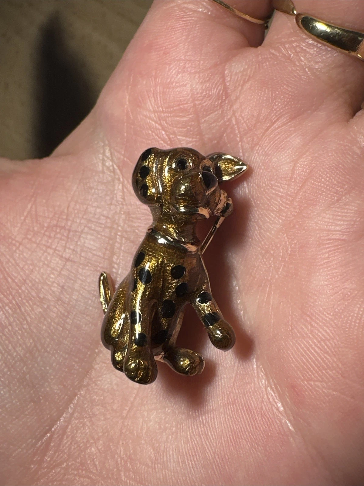 Petite Broche Chien / Dalmatien Bronze Bijoux Fantaisie