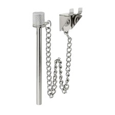 Night Lock Pin Sliding Patio Door Security 2-3/4" Steel Polished Chrome