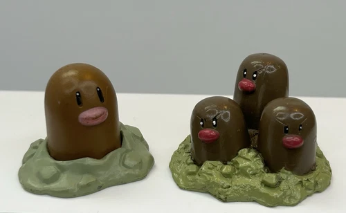 Vintage Pokémon Diglett Dugtrio TOMY PVC Figures Gen 1 Nintendo 1990s #119
