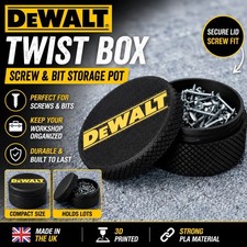 DEWALT Twist Box Screw & Drill Bit Storage Pot 3D Printed UK Made 60x30