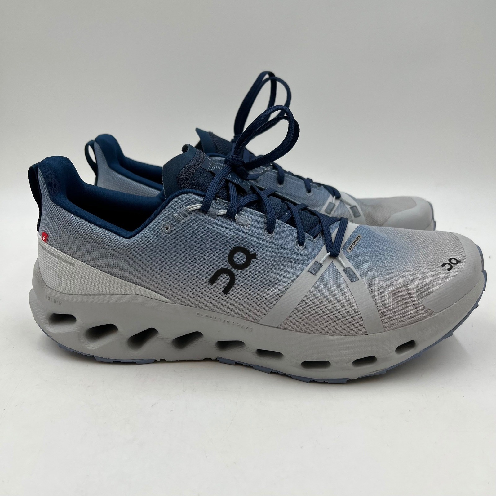 On Cloudsurfer Trail Zapatos para Correr Impermeables para Hombres EE. UU. 12 UE 47 UK 11.5 Azul Gris