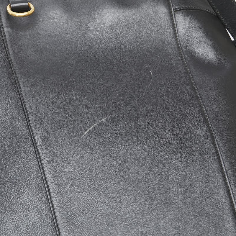 Gucci Bamboo Shoulder Bag Leather Black Women Used Authentic thumbnail 7