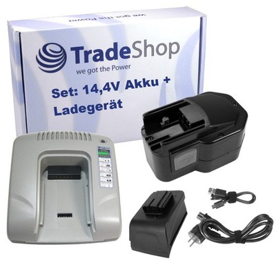 2in1 Set: Ni-MH Akku 14,4V 3,3Ah + USB Ladegerät für Milwaukee LokTor PLD 14.4 X