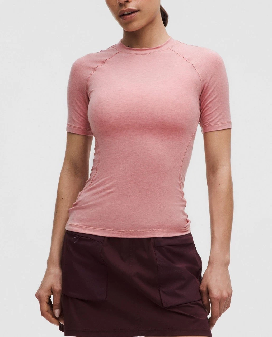 Lululemon Women Short-Sleeve Crewneck Base Layer Top LW3HLAS DCOP/DROS