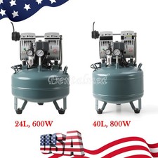 24L/40L Portable Dental Air Compressor Oil Free Silent Air Tank DUAL-Pressure