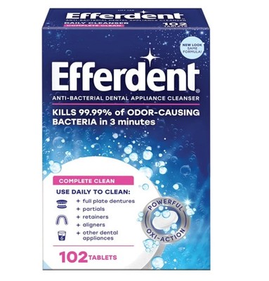 Efferdent Complete Clean Anti-Bacterial Daily Denture Cleanser Tablets 102 Ct.