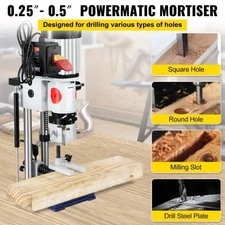 VEVOR Woodworking Mortise Machine, 3/4 HP 3400RPM Powermatic Mortiser With Chise