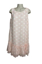 Womens Tommy Hilfiger Chiffon Pink Polka Dot Dress Sz 6 NWT 
