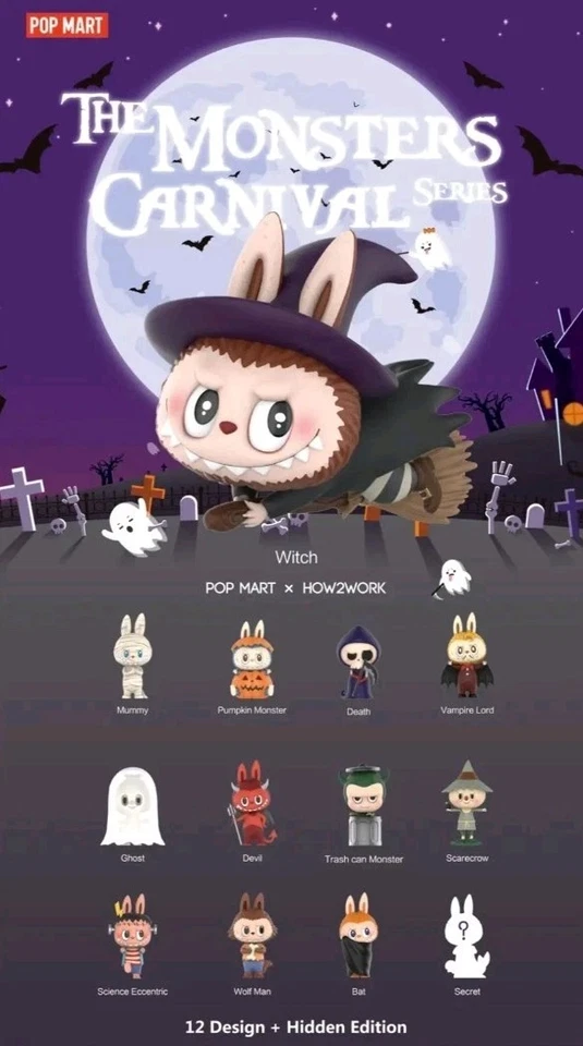 POP MART x HOW2WORK The Monsters Carnival Series SCIENCE ECCENTRIC 🎃 Figure NEW - Image 4 of 4