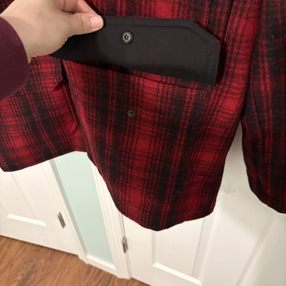 Woolrich Mackinaw Jacket Mens Large 503 Wool Plaid Lined Utility Chore Barn Coat - Image 4 of 4