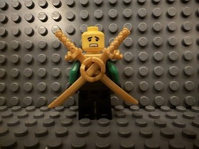 LEGO Ninjago Lloyd - The Final Battle Minifigure w/ Gold Swords & Hood NJO070