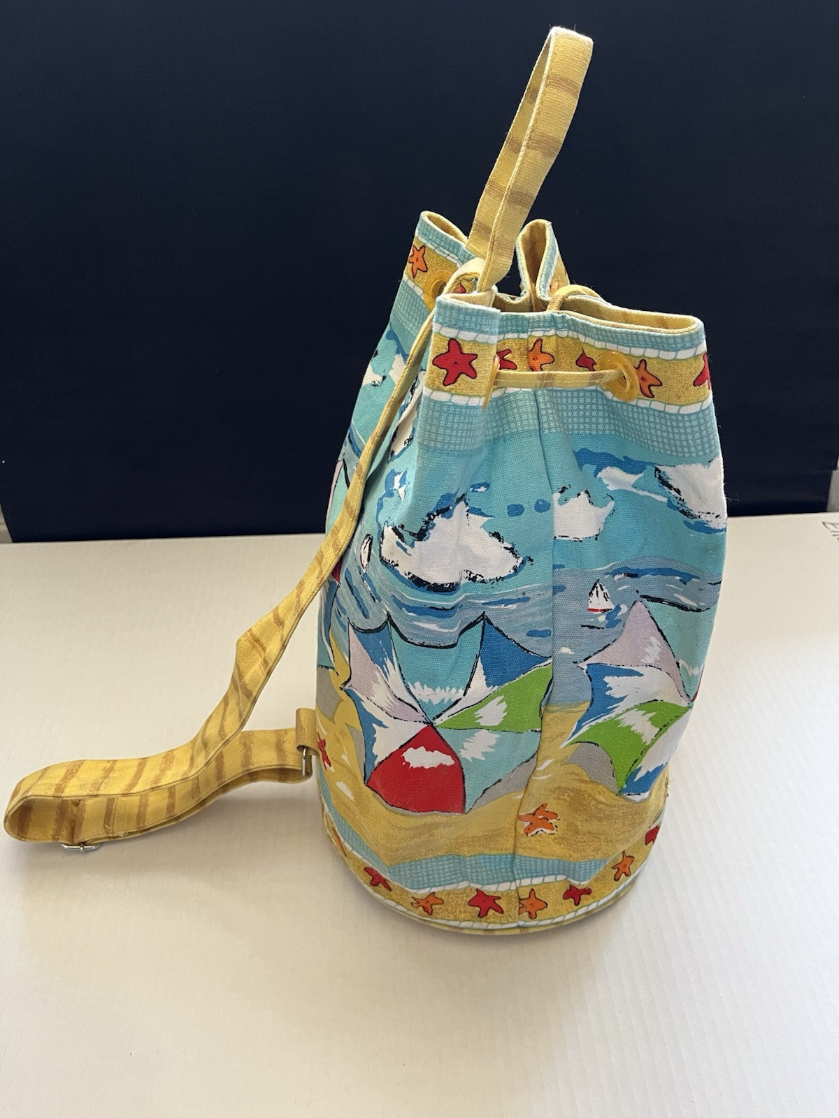 Anne Ormsby Canvas Beach Berrel Drawstring Bag At… - image 4