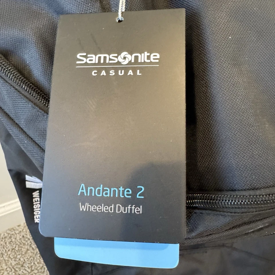 Samsonite Andante 2 Wheeled Rolling Duffel Bag 22 Inch Triple Black Luggage - Image 2 of 4