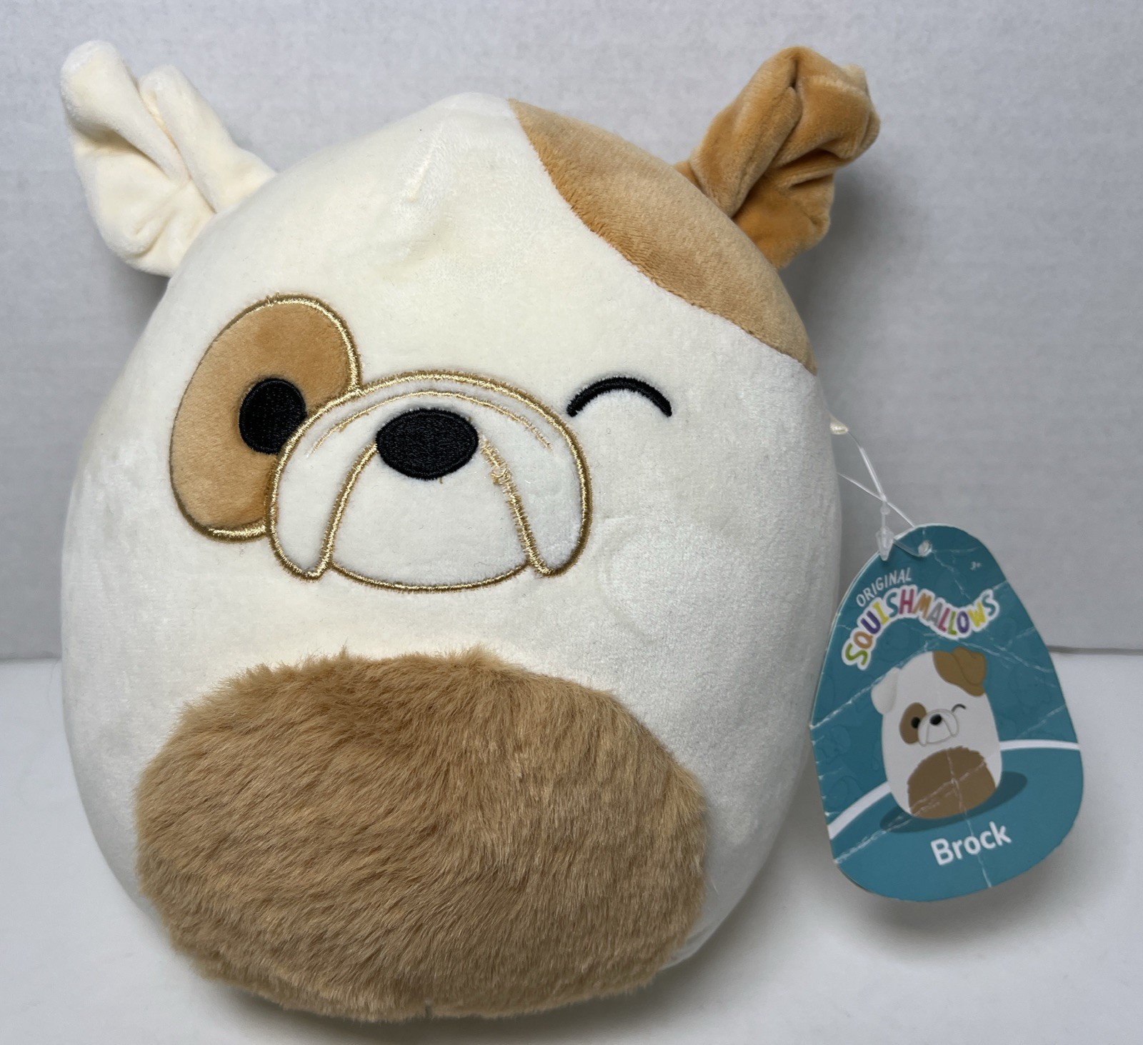 Squishmallows Brock The Bulldog 7.5” Plush Soft Toy With Creased Tag