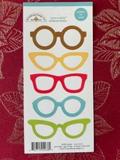 ONLY 1 - RARE EYEGLASSES MINI ICON CARDSTOCK STICKERS