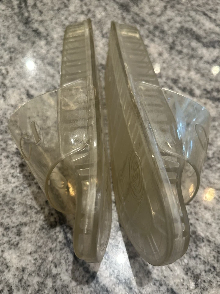 Auténticas sandalias Gucci transparentes con logotipo deslizables Gucci 8 cajas bolsa antipolvo transparente Foto 4 de 4