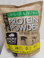 PaleoPro Protein Powder Grass-Fed Pastured,Native Collagen, Cacao 1 LB, Ex 9/28