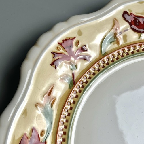 (2) Fitz And Floyd Bellacara 11" Dinner Plates One Green & One Yellow Set of 2 - Picture 9 of 20
