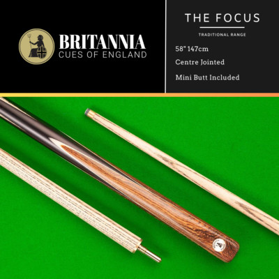 Britannia Snooker Queue Center Jointed Traditional Focus 58'' (147cm) + Mini Butt